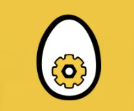 Partner logo with an egg and gear