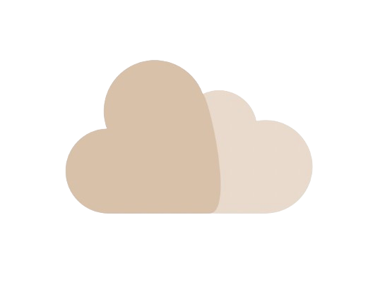 Partner logo with two beige hearts